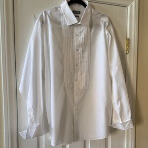 Michael Kors Bib Front Men’s White Tuxedo Shirt sz 34 35 18.5